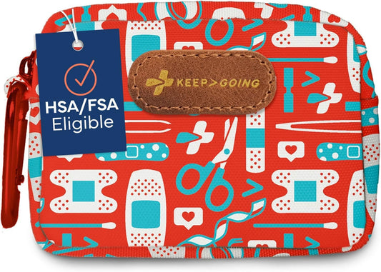 KEEP>GOING KeepGoing Small Travel First Aid Kit Kids – 60 Pc. Mini First Aid Kit for Purse, Diaper Bag, & Backpack with Latex-Free Bandages – 4 Oz., & 4.5 x 3.5 x 2 in, TSA-Approved